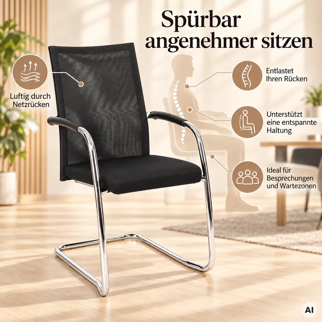 Ergo Net ME 1 - Freischwinger mit Netzrücken