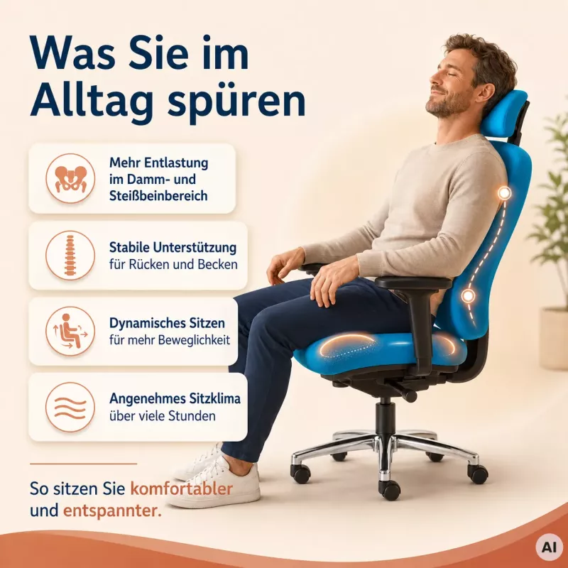Mister Office L mit Kopfstütze - Bequemer Profi Bürostuhl